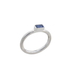 Prismic Ring Baguette Cut Blue Sapphiire