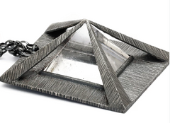 Prisms Necklace in Textured Silver Frame