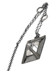 Prisms Necklace in Textured Silver Frame