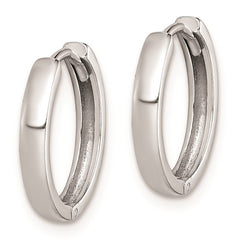 Sterling Silver Rhodium Polished Hinged Hoop Earrings