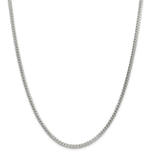 Sterling Silver 3.4mm Diamond Cut Square Franco Chain #QQF100