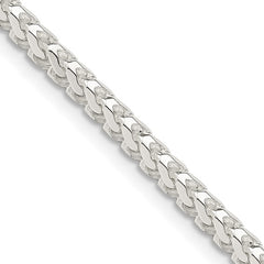 Sterling Silver 3.1mm Diamond Cut Square Franco Chain #QQF100