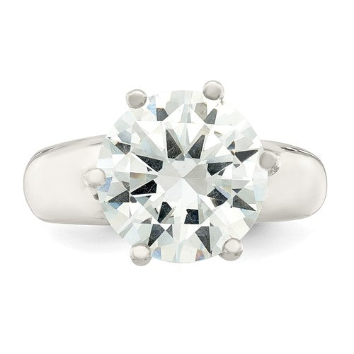 Sterling Silver Solitaire Round CZ Ring