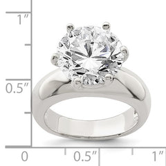 Sterling Silver Solitaire Round CZ Ring