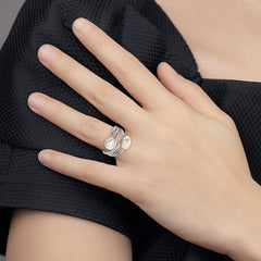Sterling Silver 7-8mm White Baroque FWC Pearl Ring