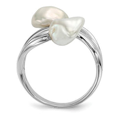 Sterling Silver 7-8mm White Baroque FWC Pearl Ring