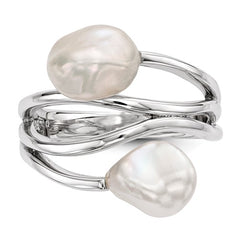 Sterling Silver 7-8mm White Baroque FWC Pearl Ring
