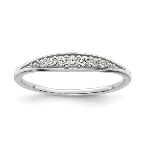 Sterling Silver Rhodium-plated Polished CZ Ring