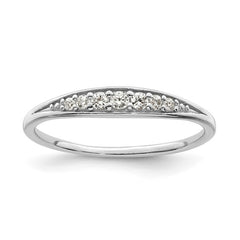 Sterling Silver Rhodium-plated Polished CZ Ring