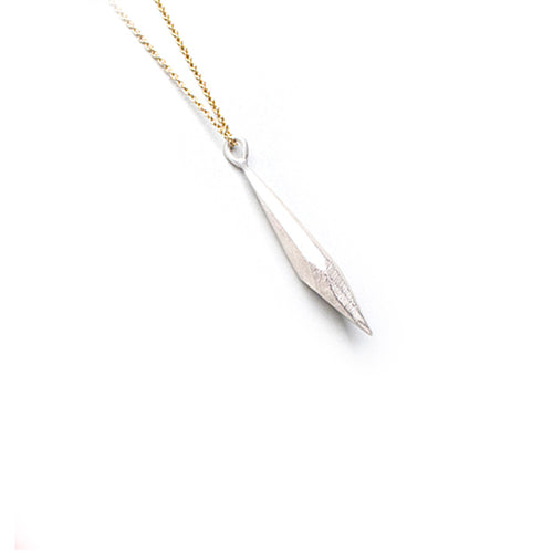 Raw Crystal Silver Pendant with Gold-filled Chain - Small