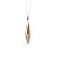 Raw Crystal Brass Pendant - Medium with sterling silver chain