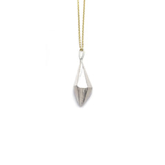 Raw Crystal Droplet Silver Pendant