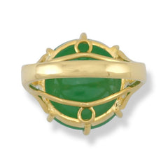 18k Yellow Gold Green Jadeite Jade Ring
