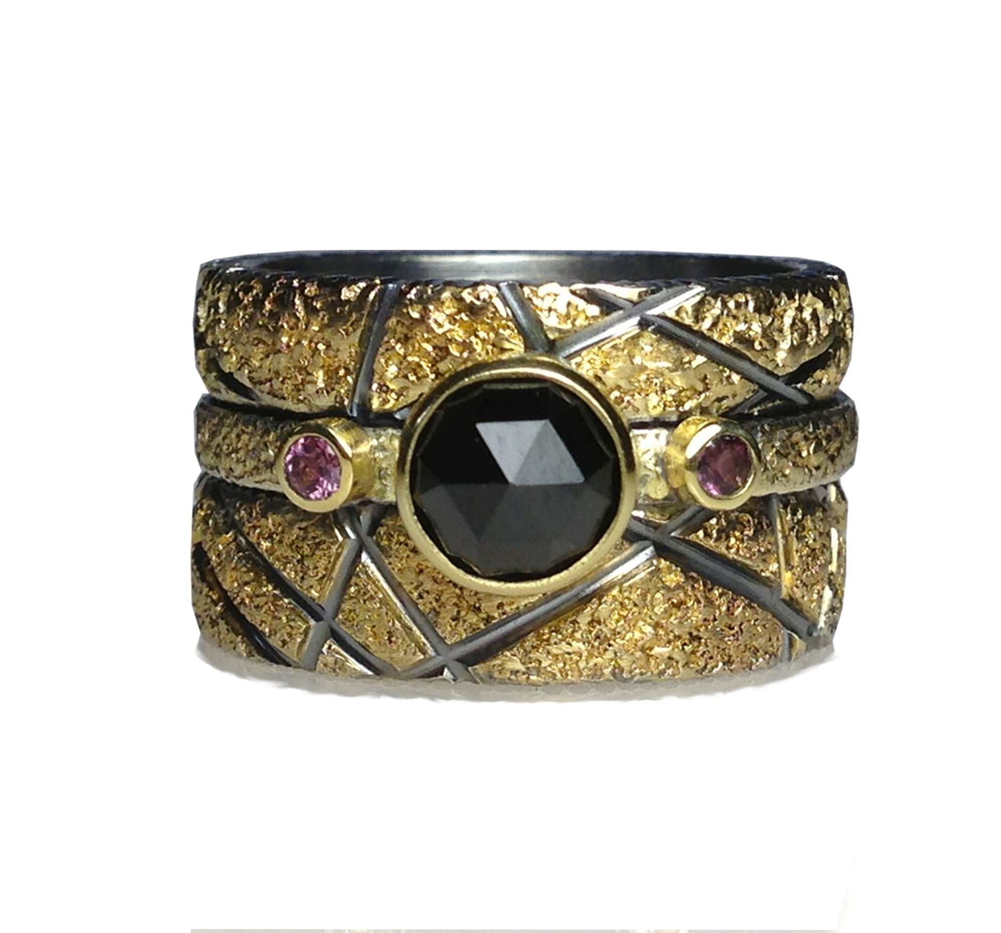 Gold and Silver Abstract Ring