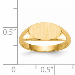 14k 6.5x11.5mm Closed Back Oval Top Signet Ring