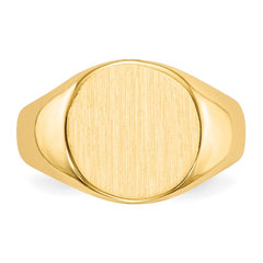 14k 10.5x11 mm Closed Back Round Top Signet Ring