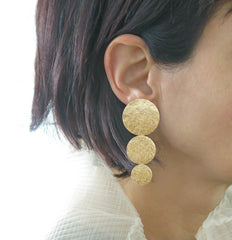 3 disc statement earrings