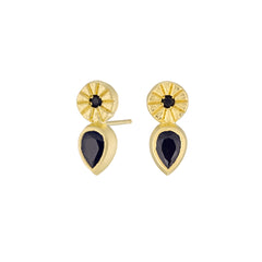Candy Posts Drop Earrings Black Spinel