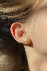 Ball Post Earrings with Large Freshwater Pearls