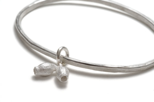 Double Pod Gum Nut bangle in sterling silver
