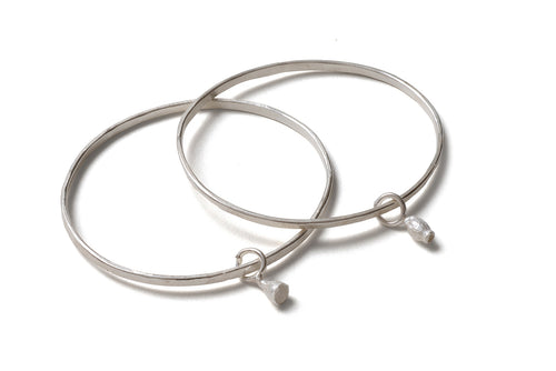 Single Bell Gum Nut bangle in Sterling Silver