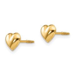 14k Puffed Heart Earrings