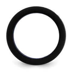 Silicone Black with Blue Line Center 7.5mm Flat Band