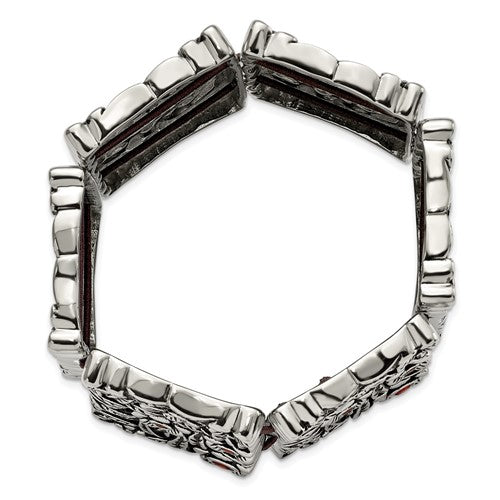 Chisel Stainless Steel Polished 8.5 inch Open Square Link Bracelet