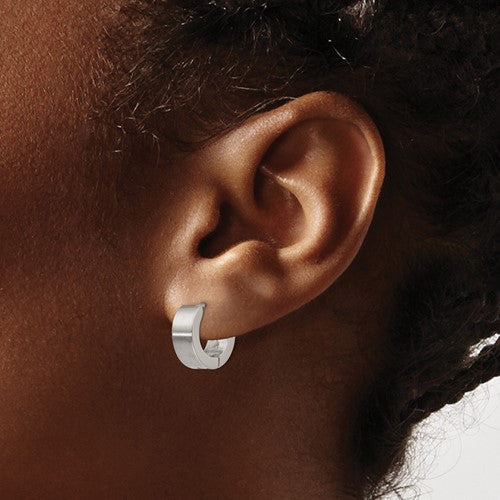 Stainless Steel 5mn Hinged Hoop Earrings