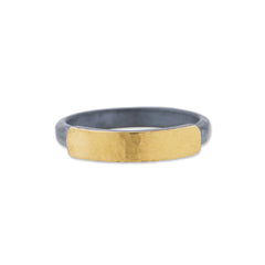 24K Fusion Gold & Oxidized Silver Stacking "Stockholm New" Ring