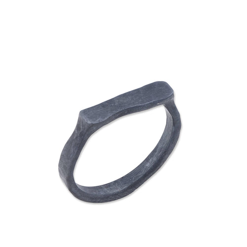 Oxidized Silver "Stockton" Stackable Plain Ring
