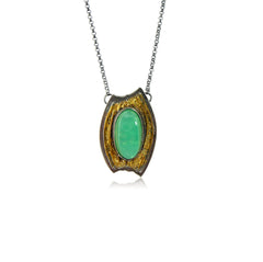 Sequoia Gold Necklace with Chrysoprase