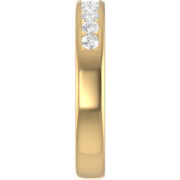 Champagne Black + Gold Channel Ring - 18K Gold, Oxidized Silver + Champagne Diamonds 7.5