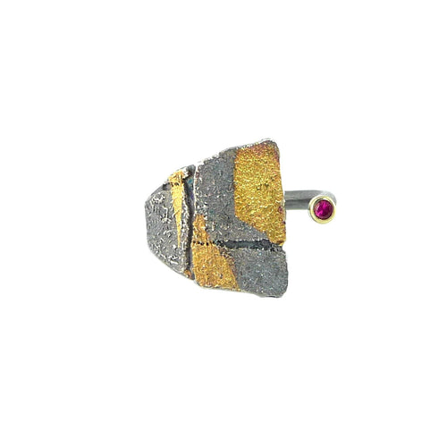 Small Bedrock Gold Wrap Ruby Ring