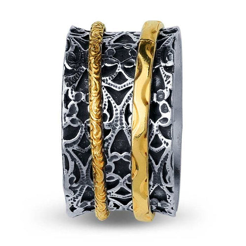Sterling Silver &  Gold-Filled Two-Ring Spinner Band