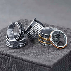 Sterling Silver &  Gold-Filled Two-Ring Spinner Band