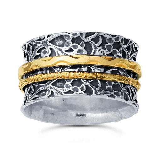 Sterling Silver &  Gold-Filled Two-Ring Spinner Band