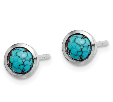 3 mm Round Turquoise Stud Earrings