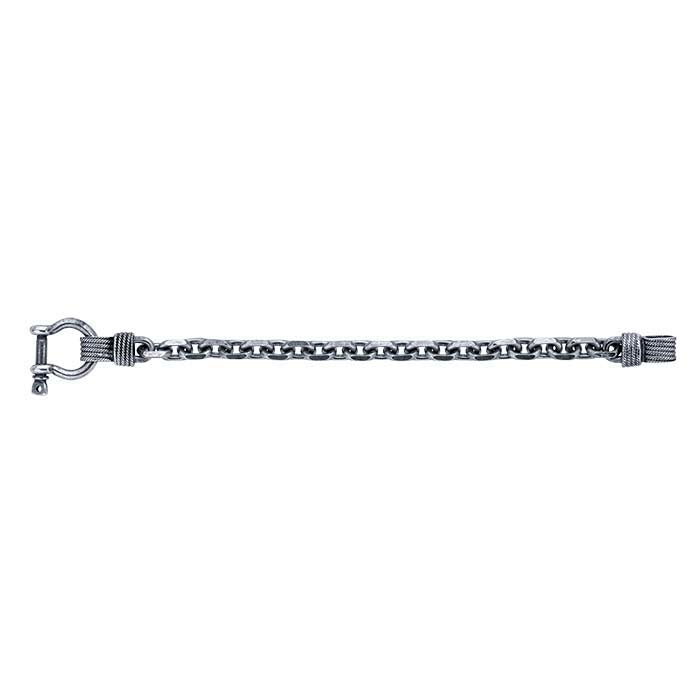 Black Rubber Screw End Necklace with Sterling Silver Clasp - for Large Hole Beads - 18 Inches