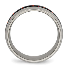 Titanium Polished with Black and Red Carbon Fiber Inlay 8mm Band