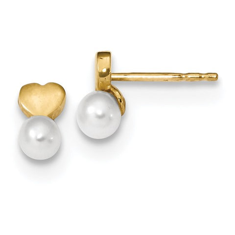 Baroque Style Tahitians Pearl and Diamond Double Heart Earrings