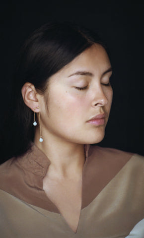 Swarovski Pearls Light Brown Mesh Earrings
