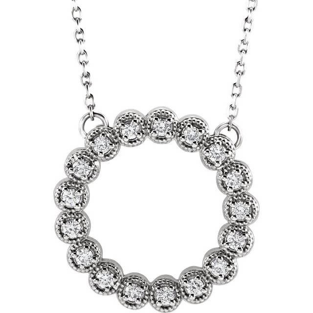 14k Gold Diamond Circle Necklace