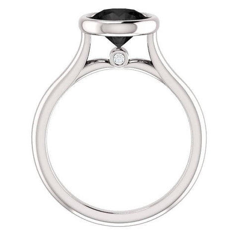 14K Gold Oval Solitaire Engagement Ring