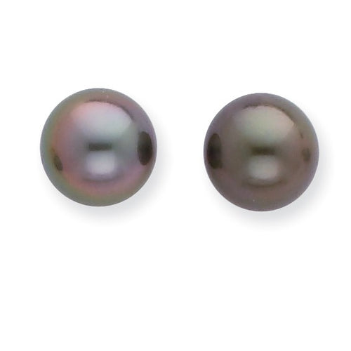 Black Tahitian Pearl Stud Earrings 10-11mm