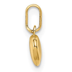 14K Yellow Gold 3-D Heart Charm