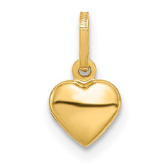 14K Yellow Gold 3-D Heart Charm