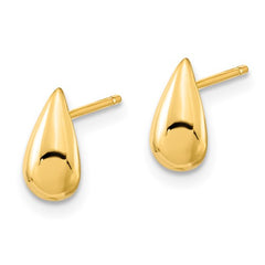 14K Gold Teardrop Post Earrings