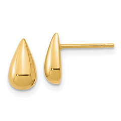 14K Gold Teardrop Post Earrings