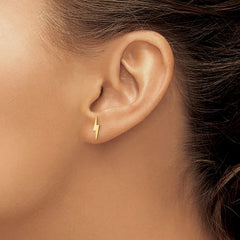 14K Gold Lightening Bolt Post Earrings